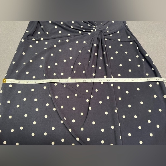 Banana Republic Sheath Dress Dark Blue & White Polka Dots Sze MP - Picture 12 of 13